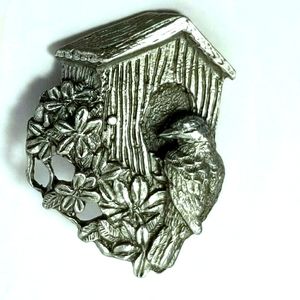 Estate Vintage PEWTER BIRDS & BLOOMS 1997 LIMITED